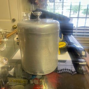 Vintage Silver Spun Aluminum Sugar Canister